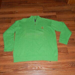 Lauren Ralph Lauren Men's Size L Green Cotton 1/4 Zip Sweater Embroidered Crest